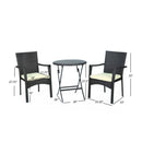 3 Piece Bistro Set With Water Resistant Cushions And 2 Chairs - Brown Multi