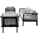 4 Pieces Outdoor Sectional Sofa Set 5 Person Patio Seating Group Outdoor Conversation Set With Cushions And A Coffee Table For Patios