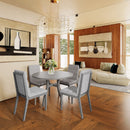 Tufted Upholstery Modern Dining Chairs (Set of 2) Sleek Comfort With Rubber Wood Frame - Gray / Oak