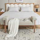 Elegant Tufted Ottoman - Beige / Brown