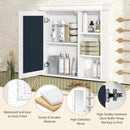 Bathroom Medicine Cabinet With Mirror, Wall Mounted Mirror Cabinet & Storage Organizer, Over The Toilet Storage White Storage Cabinet For Bathroom - White