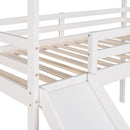 Twin Loft Bed with Slide, House Bed with Slide,White(OLD SKU :WF286245AAK)