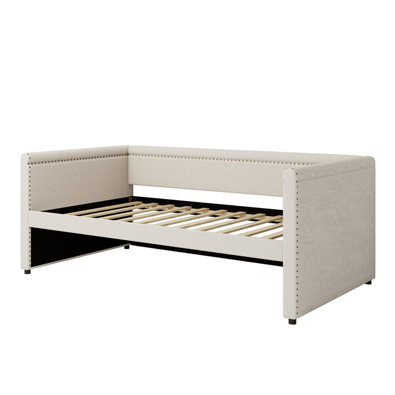 Modern Style Upholstered Daybed With Trundle For Guest Room, Small Bedroom