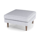 Amber - Square Upholstered Ottoman Linen
