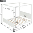 Canopy Platform Bed With Headboard And Footboard, Slat Support Leg