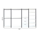 Fiona - Freestanding 4 Tower Walk In Closet System Wood Metal - White