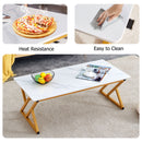 Modern Rock Slab Coffee Table With Metal Legs