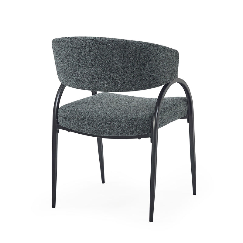 Contemporary Upholstered Dining Chairs With Metal Legs (Set of 2)