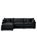 L Shaped Modular Sectional Sofa With Movable Ottoman, 3 Seater Comfortable Seating