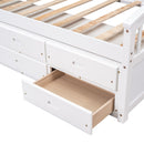 Platform Storage Bed Solid Wood Bed With 6 Drawers