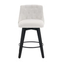 Swivel Bar Stools & Button Tufted Back (Set of 2)