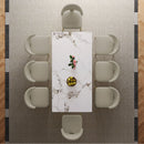 Modern Rectangular Dining Table For 6 - 8, Plated Hourglass Base