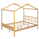 Full Size Wood House Bed with Storage Space, Natural (OLD SKU :LP000002AAM)