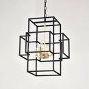 4 Light Metal Lantern Tiered Pendant Hanging Light Fixtures, Industrial Farmhouse Adjustable Height Chandeliers For Dining Room Hallway Foyer Entryway (E12 Bulbs Not Included)