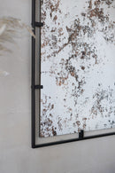 Rectangle Antiqued Wall Mirror Wall Mirror With Metal Frame, Home Wall Decor, Bedroom Living Room Entryway Wall Accent - Black