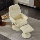 360° Swivel Reclining Chair With Wrapped Base, 5 Point Vibration Massage