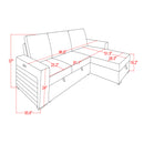 Montero - Sofa With Pull Out Bed, Drop Down Table, USB And Cup Holders, Storage Chaise - Charcoal Black