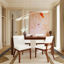 Modern Dining Chairs (Set of 2) With Glossy Upholstery - White / Walnut