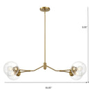 Jewel - 4 Lights Modern Farmhouse Chandelier Ceiling Hanging Light Fixture - Clear / Gold