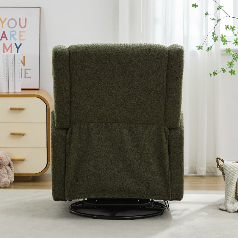 Wide Wingback Swivel Rocker Recliner Chair For Living Room