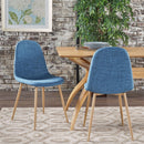 Modern Minimalist Fabric Dining Chair With Iron Legs