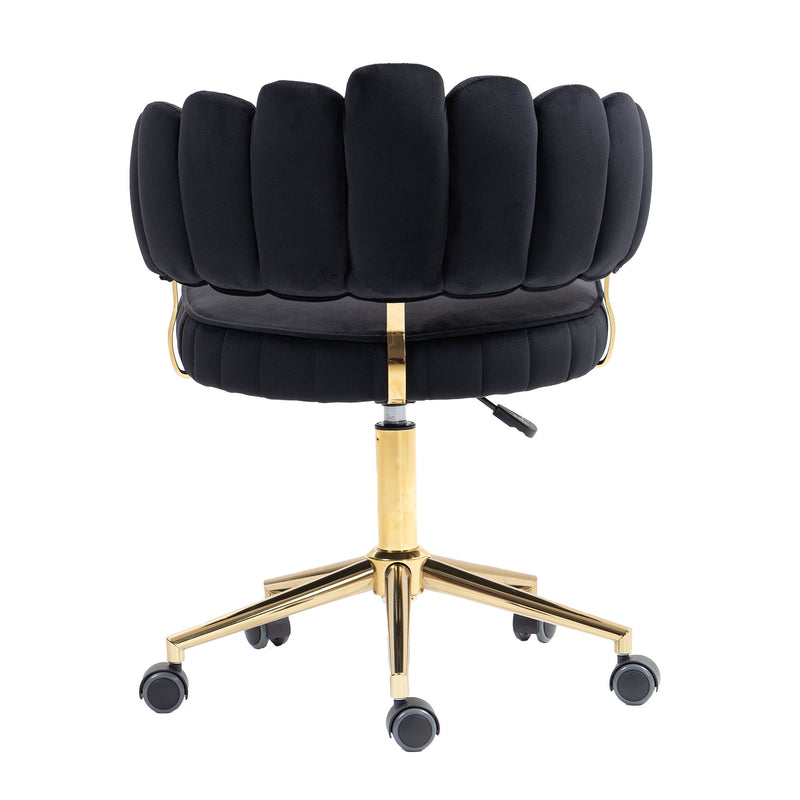 Modern Velvet Home Office Desk Chair With Adjustable Height And Swivel Wheels
