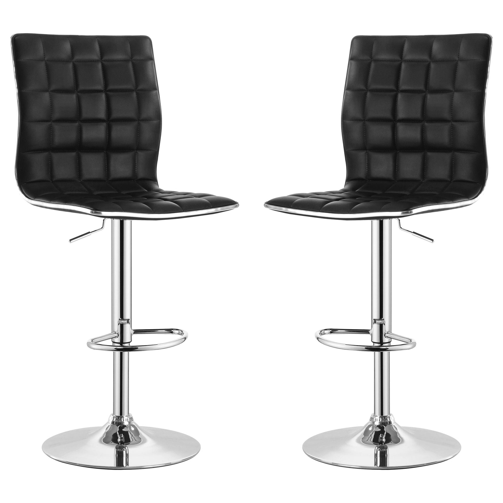 Ashbury Upholstered Adjustable Bar Stool Black (Set of 2) - Atlantic Fine Furniture Melbourne FL