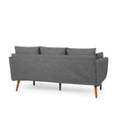 Diaphanous - Upholstered 3 Seater Sofa With 2 Accent Pillows And Wood Legs