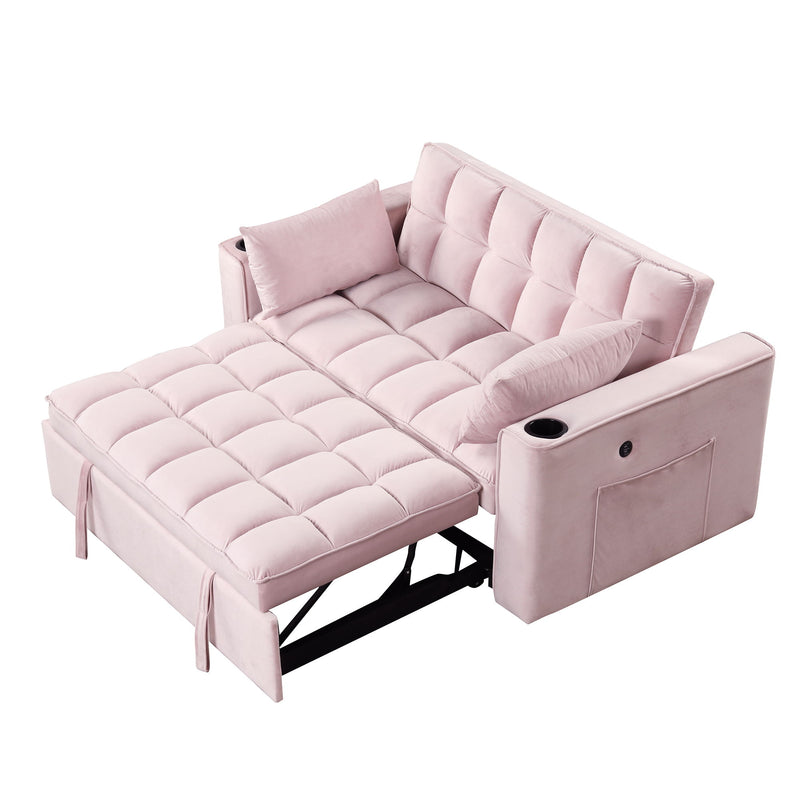 Multi Functional Sofa Bed With Cup Holder And USB Port For Living Room Or Apartments