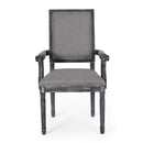 French Country Style Upholstered Dining Chair With Square Backrest
