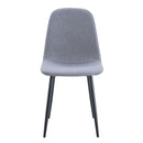 Luxury Simple Chair Linen Cotton High Resilience Dining Chair With Black Metal Legs (Set of 4) - Light Gray