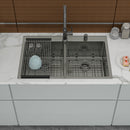 Double Bowl Drop In Kitchen Sink 33" X 22" With 16 Gauge Stainless Steel And 2 10" Deep Basins - Gunmetal Black