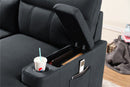 Kaden - Sleeper Sectional Sofa Chaise With Storage Arms And Cupholder