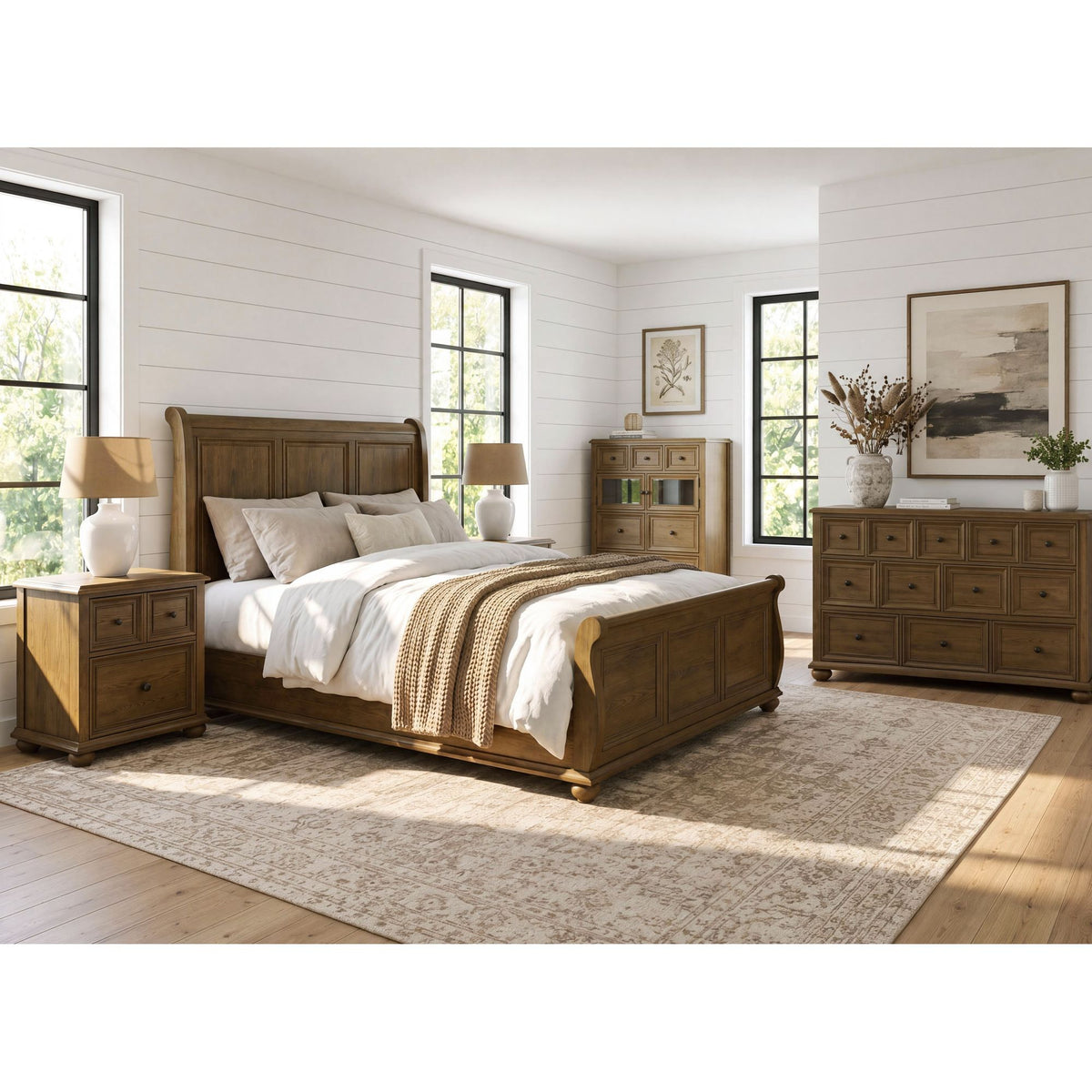 Heritage Sleigh Bedroom Set in Black by Elements International, view 29