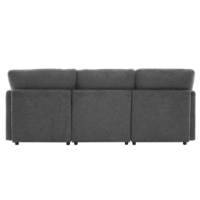 Sectional Sofa Modular Sofa U - Shaped Sofa Couch Sofa Bed L - Shaped Sofa With A Movable Ottoman And Two USB Ports For Living Room