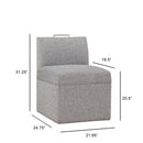 Della - Upholstered Castered Chair - Gray