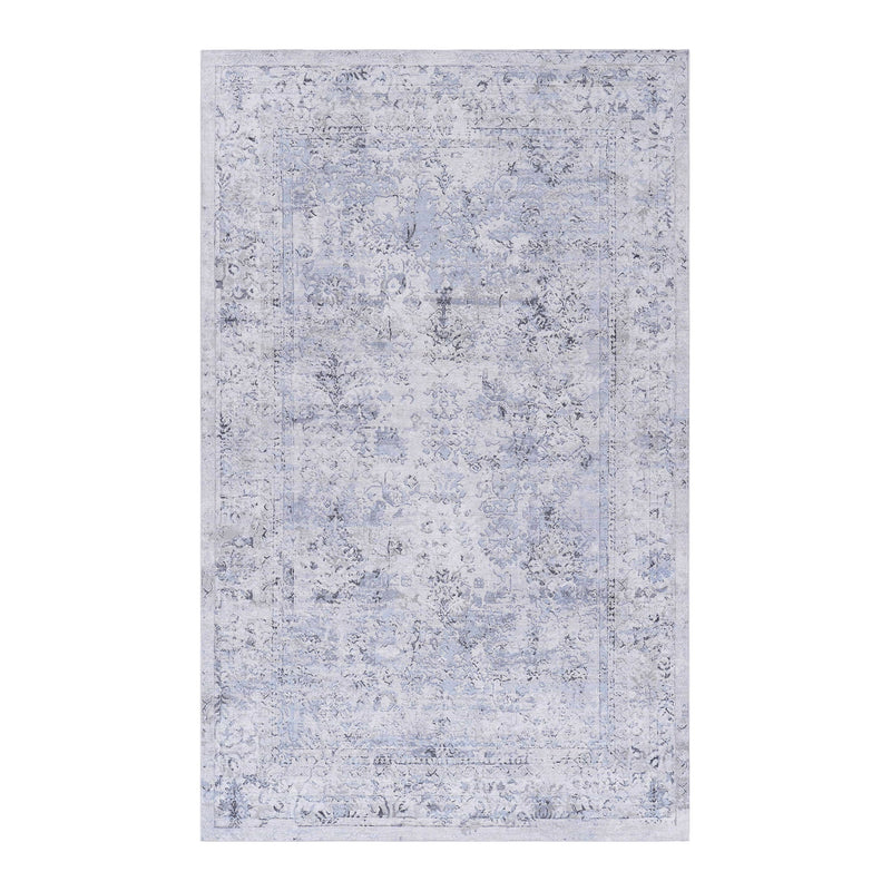 Maval - 6' X 9' Washable Area Rug - Blue / Cream