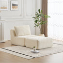 Single Chaise Longue With Movable Ottoman For Living Room