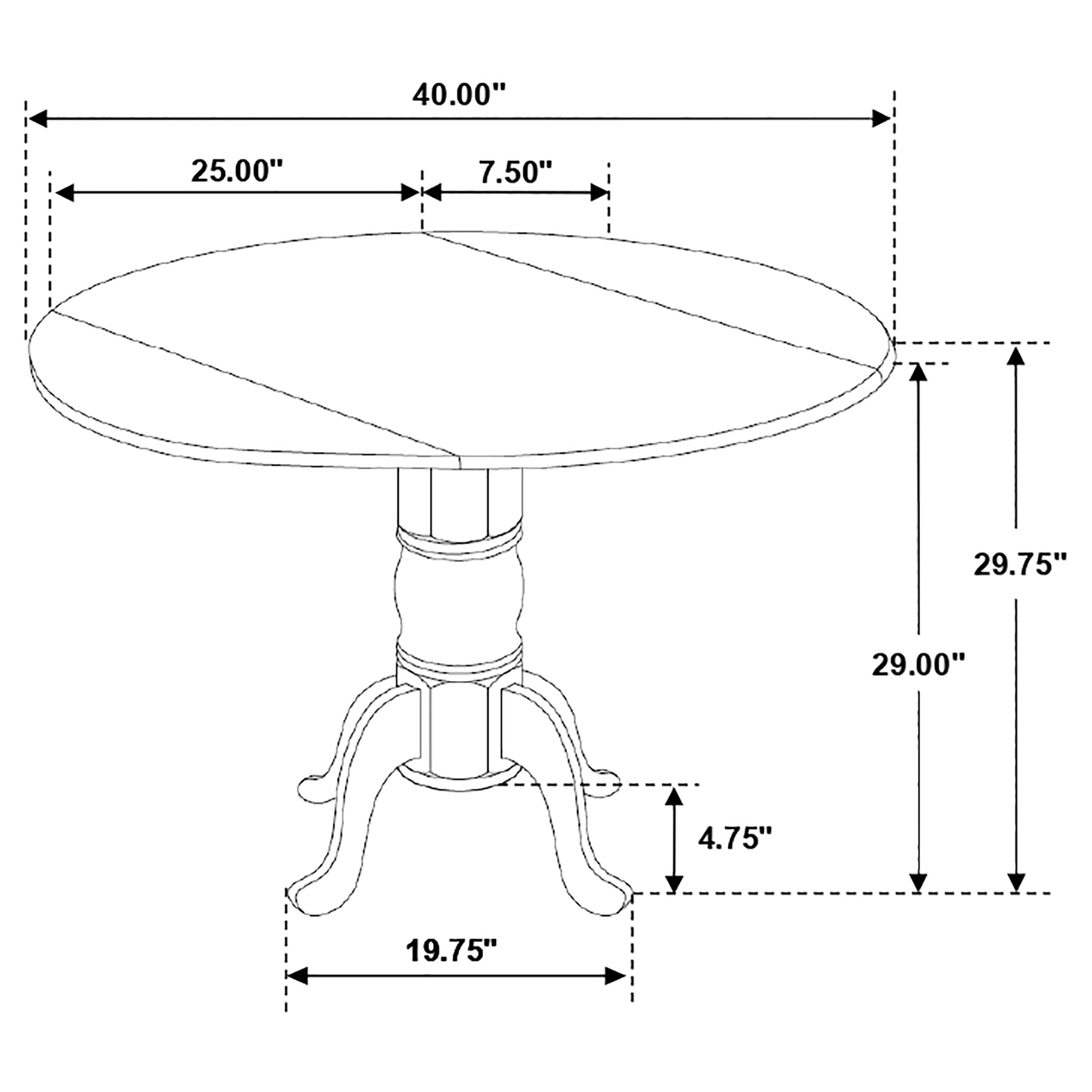 Allison 5-piece Round Drop Leaf Dining Table Set White — view 9