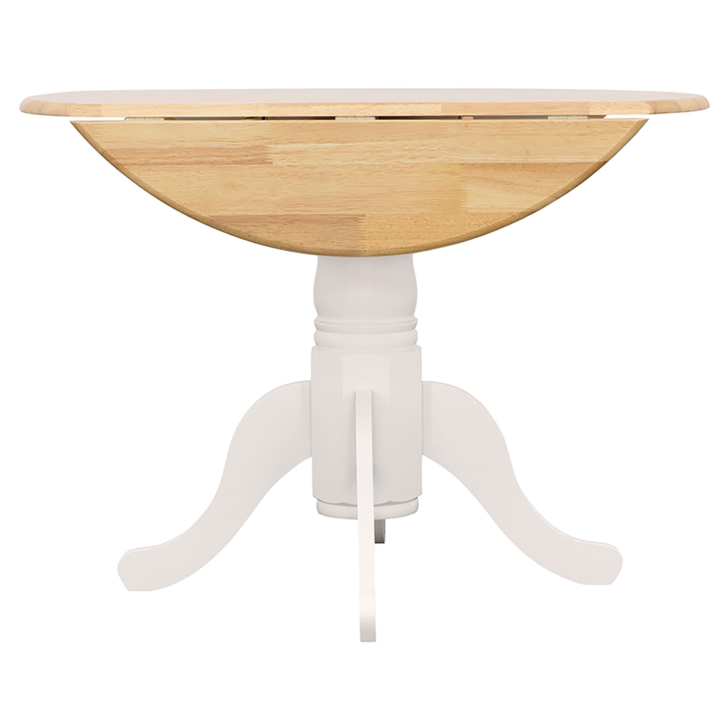 Allison Round 40-inch Drop Leaf Extension Dining Table White — view 5