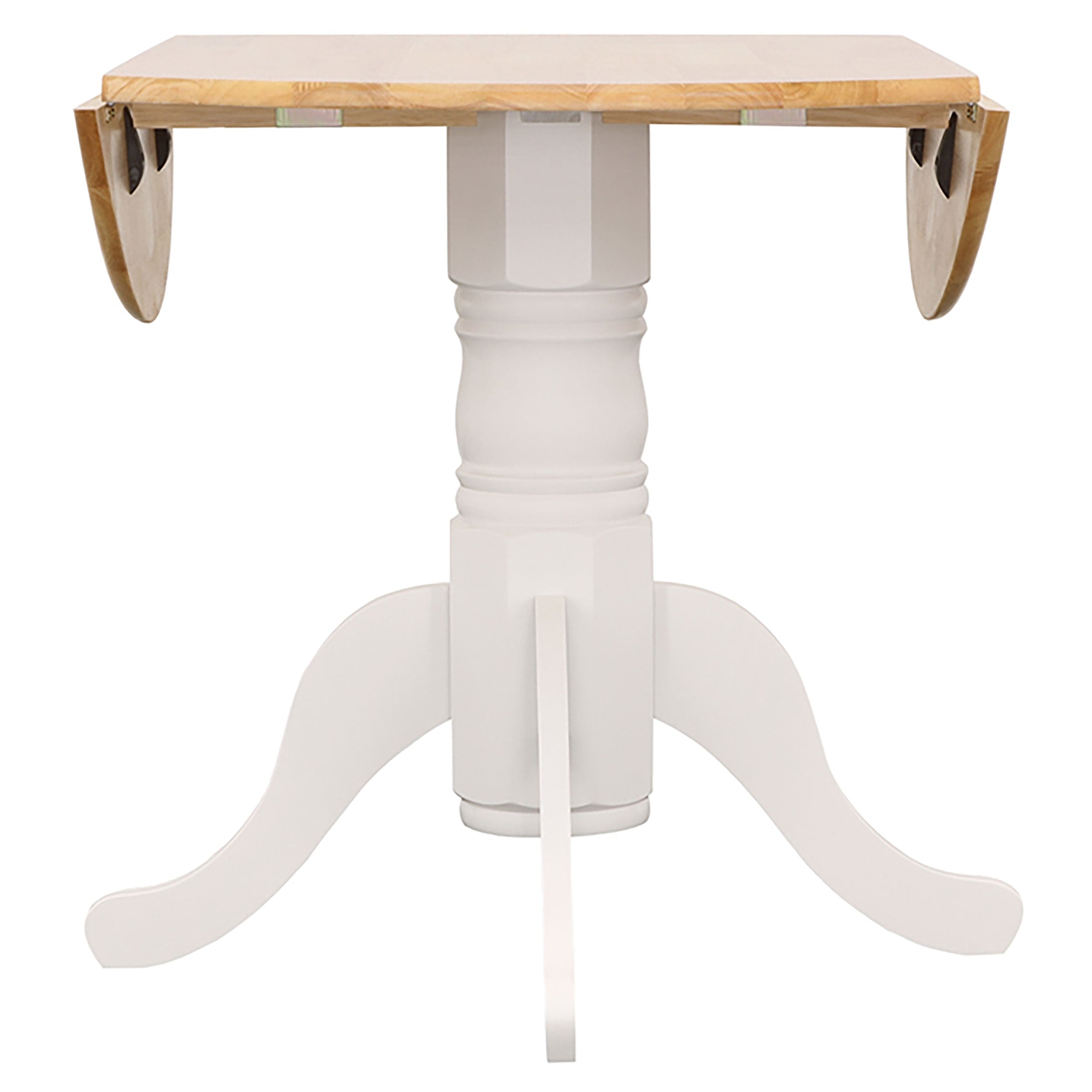 Allison Round 40-inch Drop Leaf Extension Dining Table White — view 9