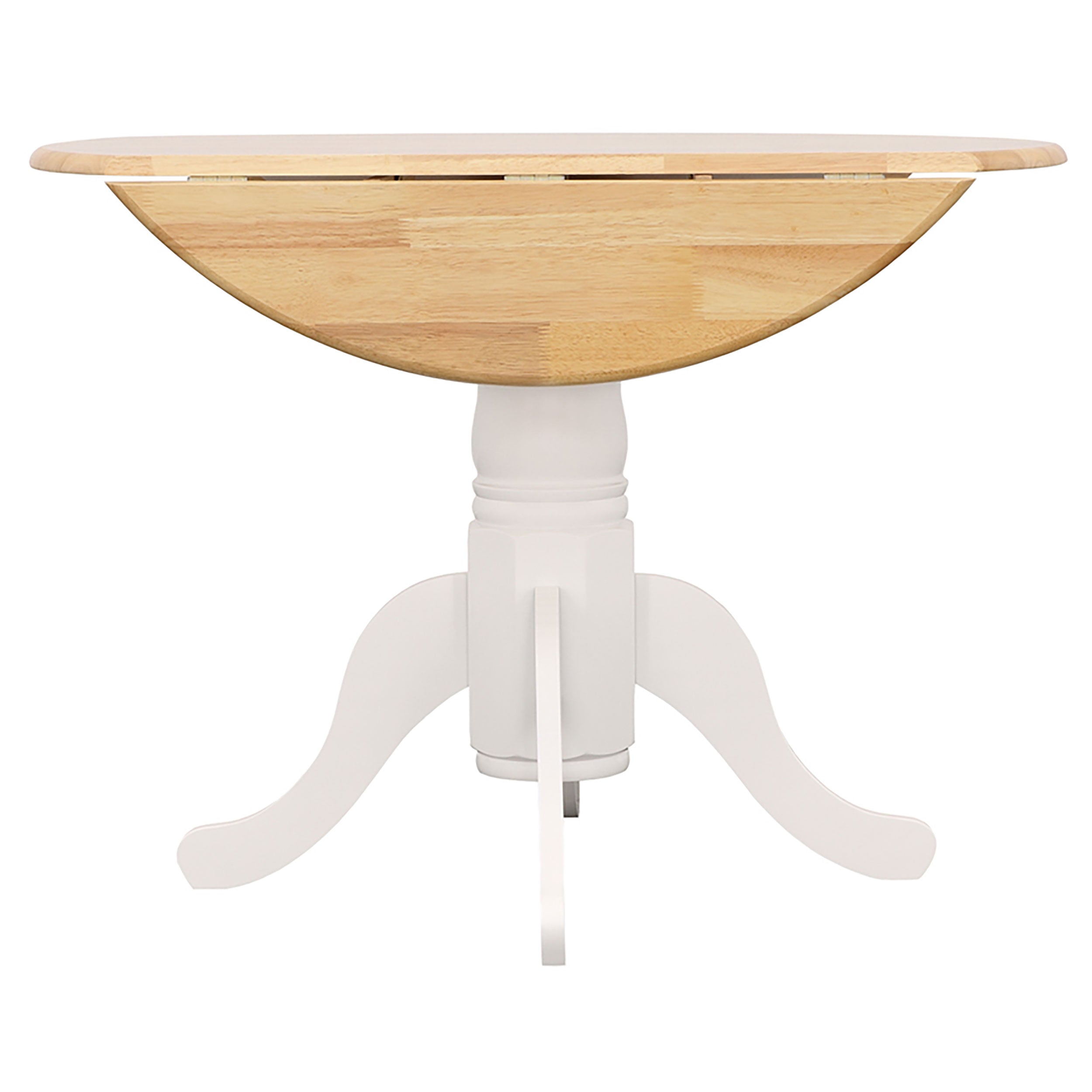 Allison Round 40-inch Drop Leaf Extension Dining Table White — view 11