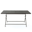 Saffron - Outdoor Rectangle Folding Dining Table - Brown Multi