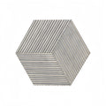 Hexagon Natural Stone Marble Tile, 3D Fluted (Set of 12)