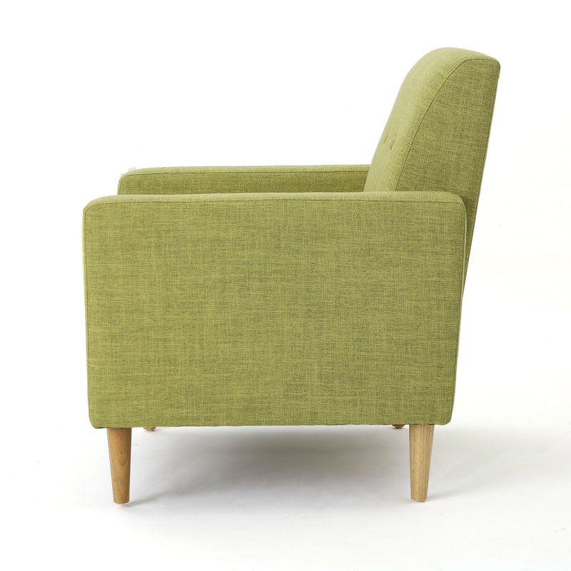Nebulize - Upholstered Fabric Club Chair With Button Tufted And Square Off Arm And Back