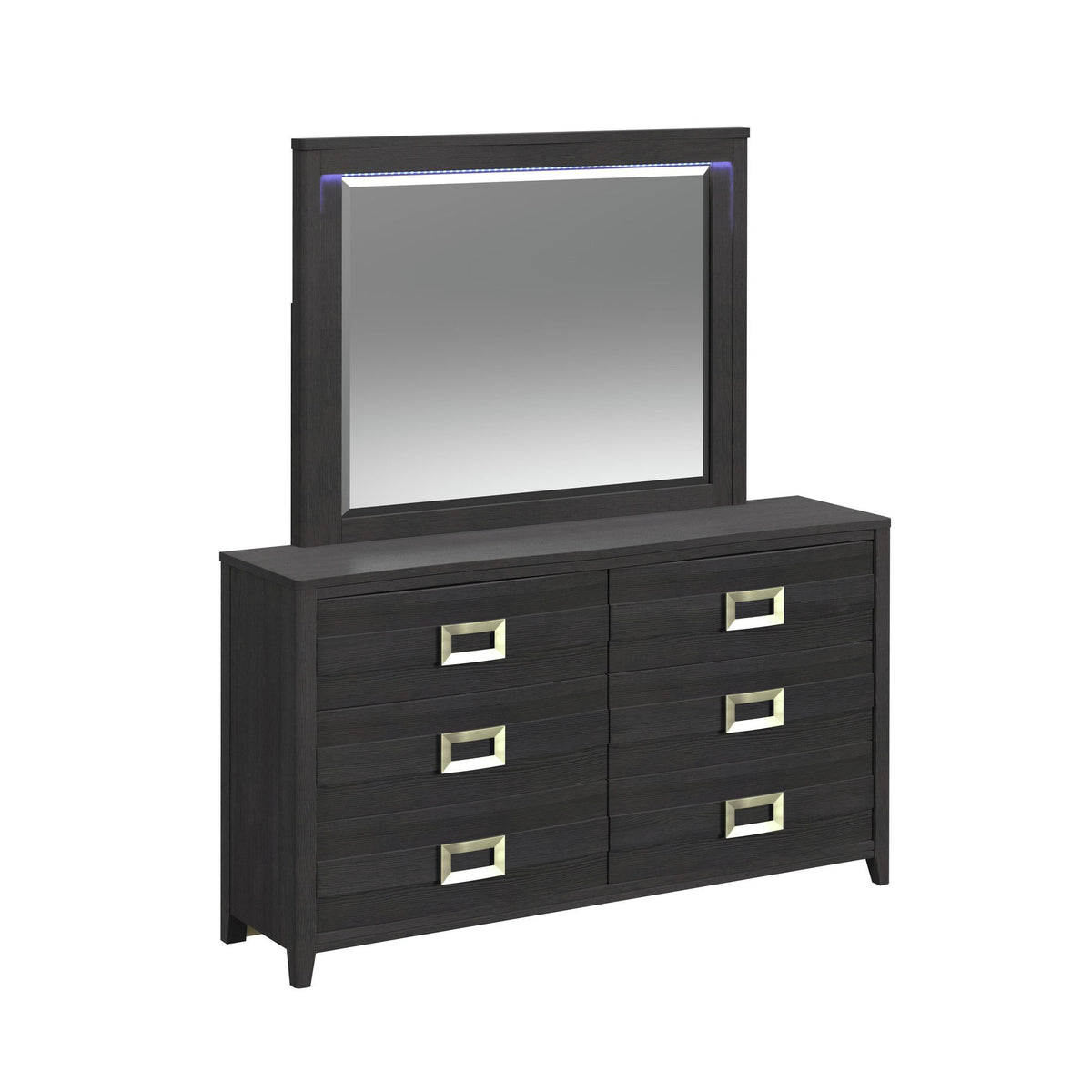 Tobias 6-Drawer Dresser in Black by Elements International, view 2