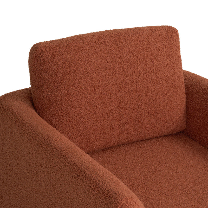 360° Modern Swivel Accent Chair Round Armchair, Thick Padded Single Lounge Sofa Upholstered Comfy