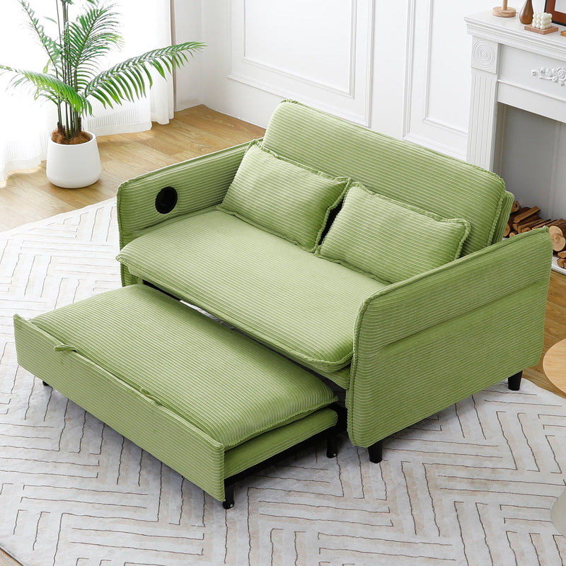 Modern Fabric Multi-Functional Sofa Bed With Adjustable Armrests And Backrests