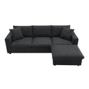 Modern Sectional Sofa With Throw Pillows, Cloud L Shaped Couch Set With Wide 4 Seat Comfy Couch Set With Movable Ottoman