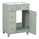 Transitional Style Bathroom Vanity Cabinet With Ceramic Sink